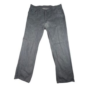 Lacoste Jeans Mens 50 (39x31) Straight Leg Gray Rigid Denim 100% Cotton